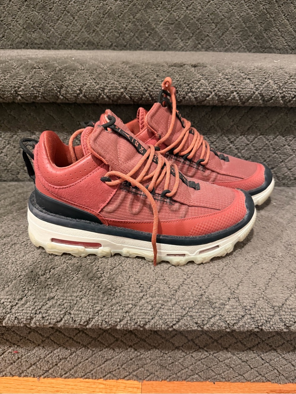 Nike Women's Sneakers in Coral Red and Black